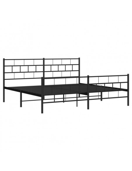 Giroletto con Testiera e Pediera Metallo Nero 183x213 cm