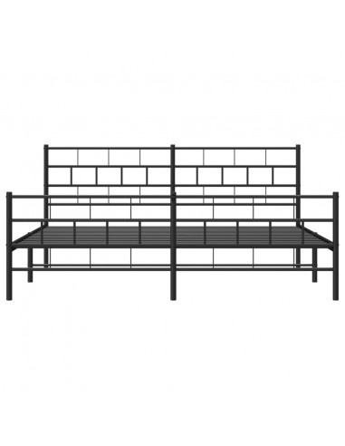 Giroletto con Testiera e Pediera Metallo Nero 183x213 cm