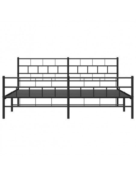 Giroletto con Testiera e Pediera Metallo Nero 183x213 cm