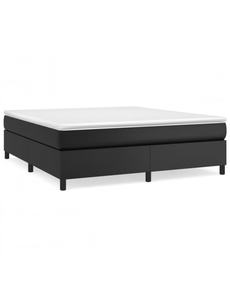 Giroletto a Molle con Materasso Nero 160x200 cm in Similpelle