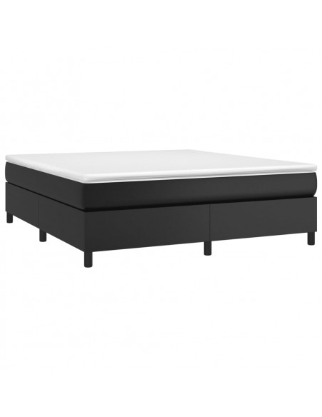 Giroletto a Molle con Materasso Nero 160x200 cm in Similpelle