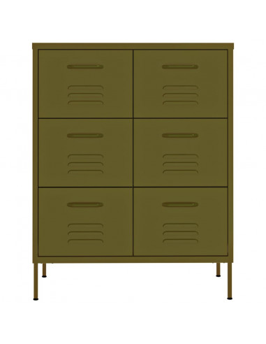 Cassettiera Verde Oliva 80x35x101,5 cm in Acciaio