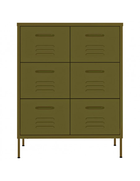 Cassettiera Verde Oliva 80x35x101,5 cm in Acciaio