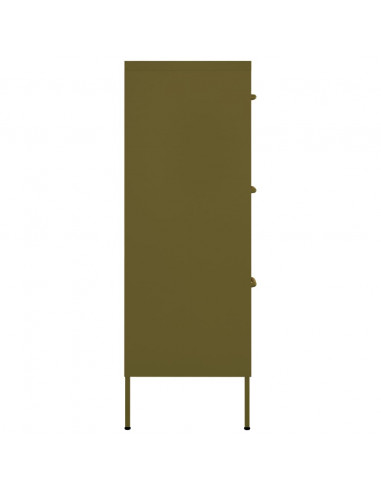 Cassettiera Verde Oliva 80x35x101,5 cm in Acciaio