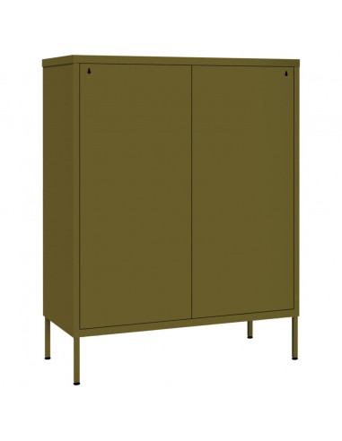 Cassettiera Verde Oliva 80x35x101,5 cm in Acciaio