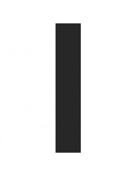 Armadietto a Specchio con LED Nero 91x15x76,5 cm