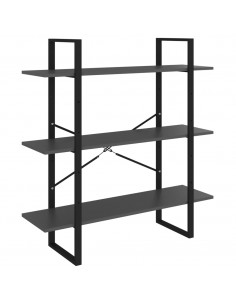 Libreria Grigia 100x30x105 cm in Legno Multistrato 2