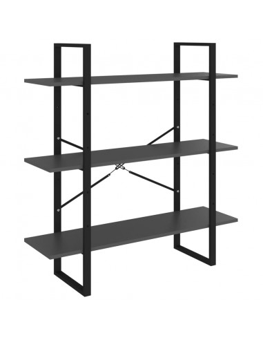 Libreria Grigia 100x30x105 cm in Legno Multistrato