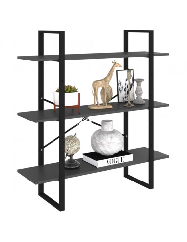 Libreria Grigia 100x30x105 cm in Legno Multistrato