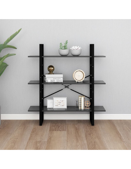 Libreria Grigia 100x30x105 cm in Legno Multistrato