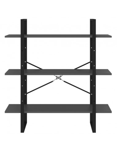 Libreria Grigia 100x30x105 cm in Legno Multistrato