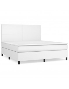 Giroletto a Molle con Materasso Bianco 160x200 cm in Similpelle 2