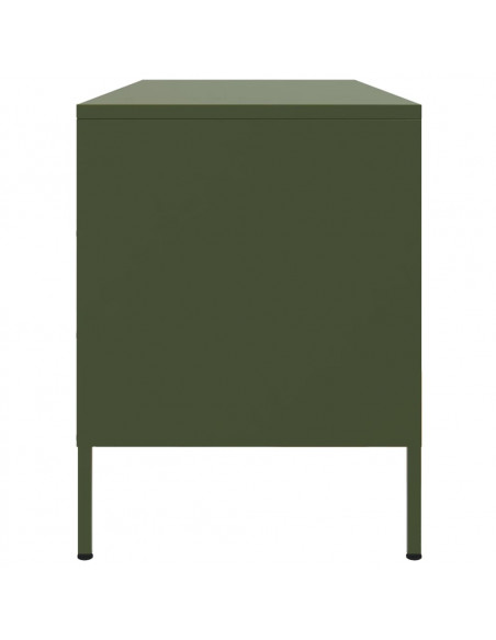 Mobile TV Verde Oliva 100,5x39x50,5 cm in Acciaio