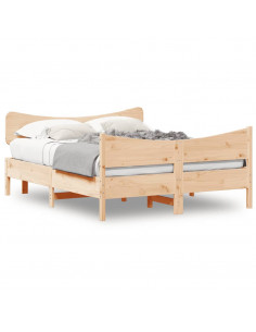 Giroletto con Testiera 150x200 cm in Legno Massello di Pino 2
