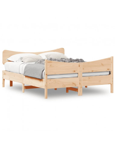 Giroletto con Testiera 150x200 cm in Legno Massello di Pino