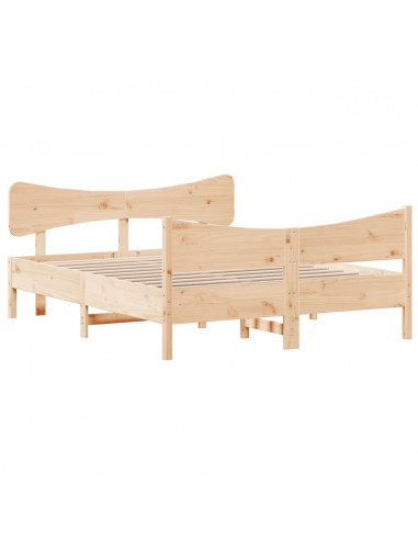 Giroletto con Testiera 150x200 cm in Legno Massello di Pino