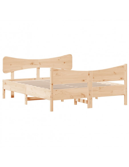Giroletto con Testiera 150x200 cm in Legno Massello di Pino