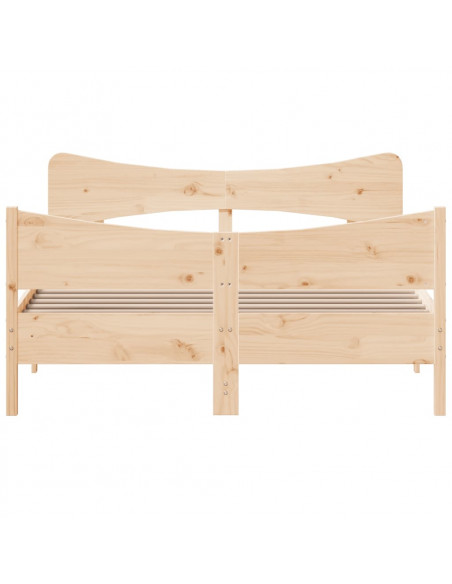 Giroletto con Testiera 150x200 cm in Legno Massello di Pino