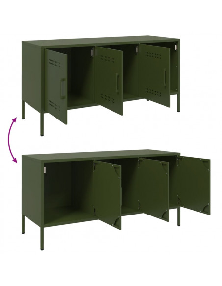 Mobile TV Verde Oliva 100,5x39x50,5 cm in Acciaio