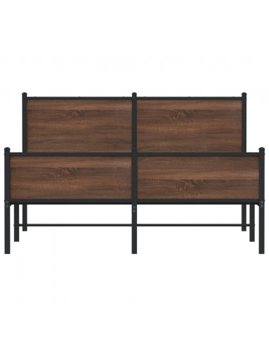 Giroletto senza Materaso in Metallo Rovere Marrone 150x200 cm