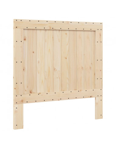 Giroletto con Testiera Grigio 100x200 cm Legno Massello di Pino