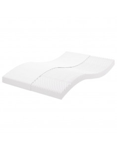 Materasso in Schiuma Bianco 140x200 cm 7 Zone Durezza 20 ILD 2