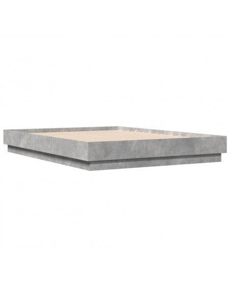 Giroletto con Luci LED Grigio Cemento 135x190 cm