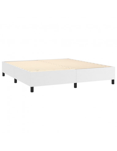 Giroletto a Molle con Materasso Bianco 180x200 cm in Similpelle