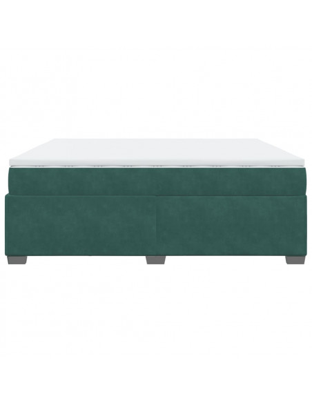 Giroletto a Molle con Materasso Verde Scuro 200x200 cm Velluto