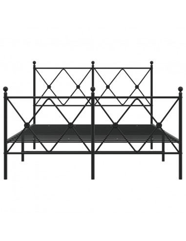 Giroletto con Testiera e Pediera Metallo Nero 120x200 cm