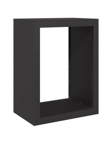 Rastrelliera per Legna da Ardere Nera 60x40x80 cm in Acciaio