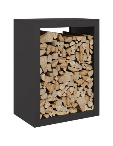 Rastrelliera per Legna da Ardere Nera 60x40x80 cm in Acciaio