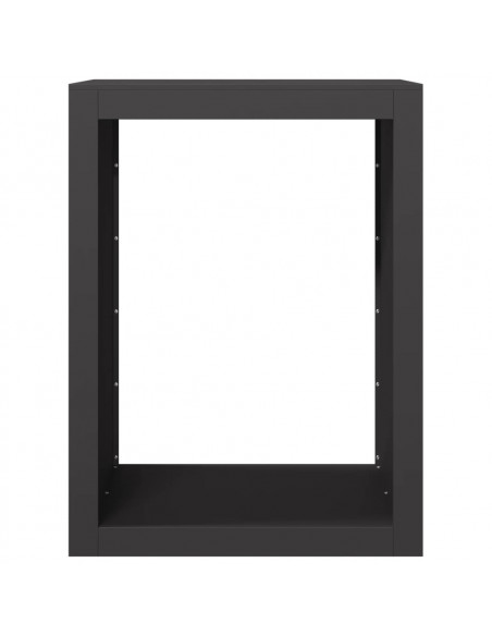 Rastrelliera per Legna da Ardere Nera 60x40x80 cm in Acciaio