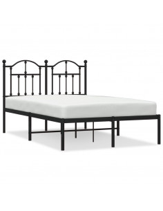 Giroletto con Testiera in Metallo Nero 120x200 cm 2