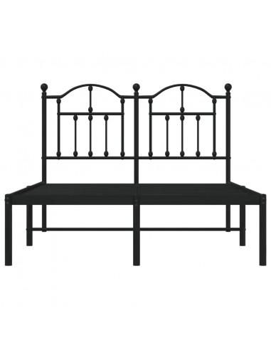Giroletto con Testiera in Metallo Nero 120x200 cm