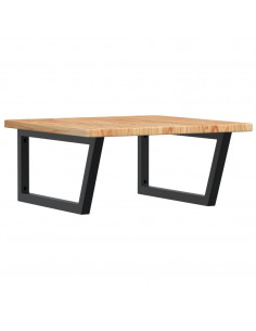 Ripiano a Parete per Lavabo in Acciaio e Massello di Rovere 2