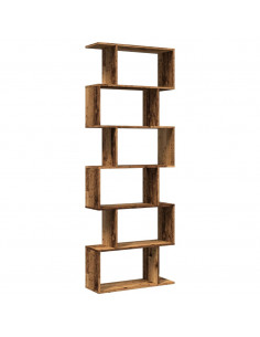Libreria Divisorio 6Ripiani Legno Antico 70x24x193cm Truciolato 2