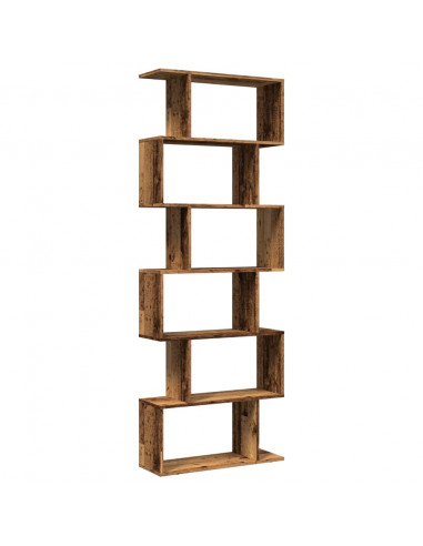 Libreria Divisorio 6Ripiani Legno Antico 70x24x193cm Truciolato