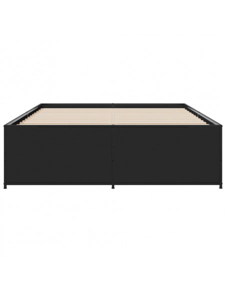 Giroletto Nero 120x200 cm in Legno Multistrato e Metallo