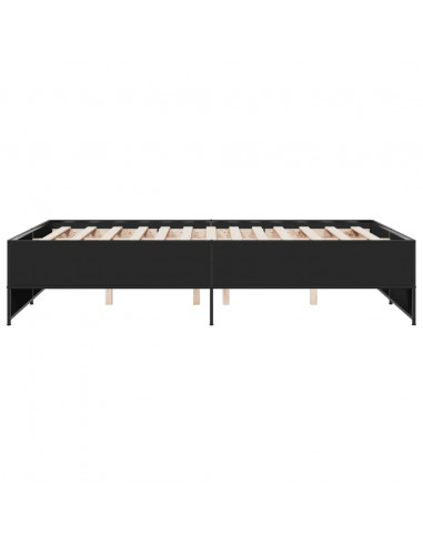 Giroletto Nero 120x200 cm in Legno Multistrato e Metallo