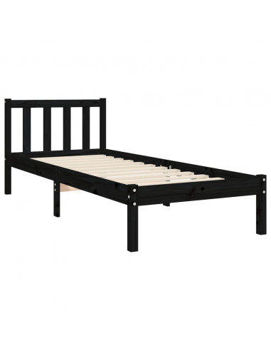 Giroletto con Testiera Nero Small Single in Legno Massello