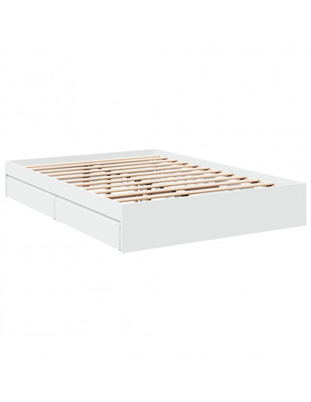 Giroletto con Cassetti Bianco 140x200 cm in Legno Multistrato