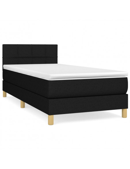 Giroletto a Molle con Materasso Nero 90x190 cm in Tessuto