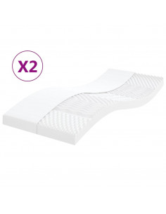 Materassi in Schiuma 2pz Bianchi 80x200cm 7 Zone Durezza 20 ILD 2