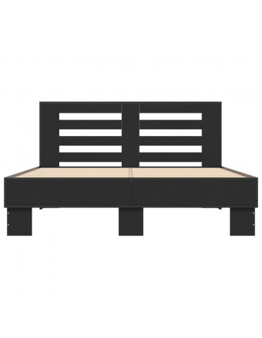 Giroletto Nero 140x200 cm in Legno Multistrato e Metallo