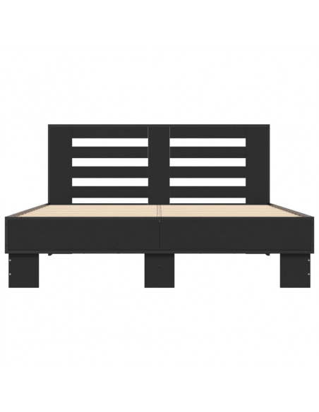 Giroletto Nero 140x200 cm in Legno Multistrato e Metallo