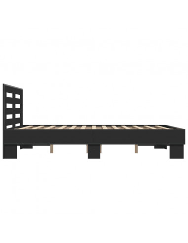 Giroletto Nero 140x200 cm in Legno Multistrato e Metallo