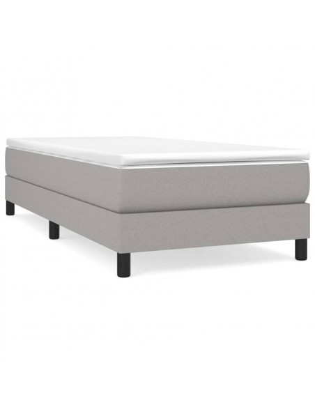 Giroletto a Molle con Materasso Grigio Chiaro 90x190 cm Tessuto