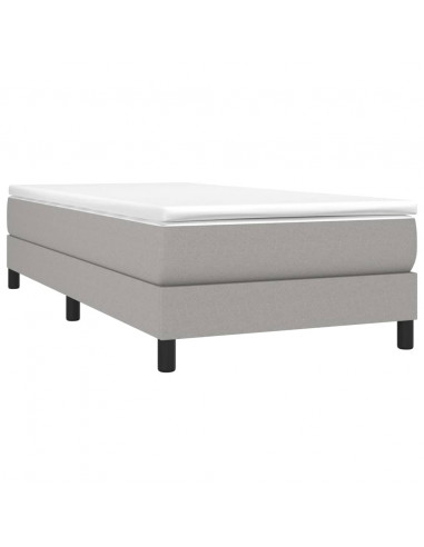 Giroletto a Molle con Materasso Grigio Chiaro 90x190 cm Tessuto