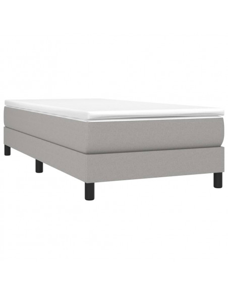 Giroletto a Molle con Materasso Grigio Chiaro 90x190 cm Tessuto